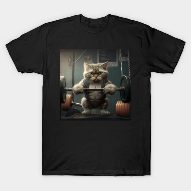 Cat fitness at gym sport bodybuilding lover T-Shirt by sports_hobbies_apparel